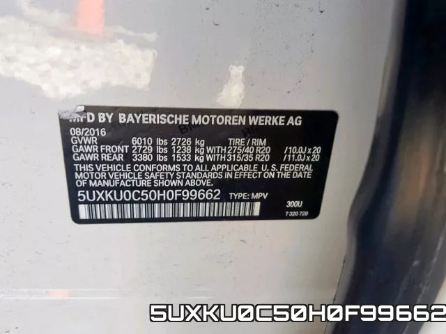 5UXKU0C50H0F99662 фото 2