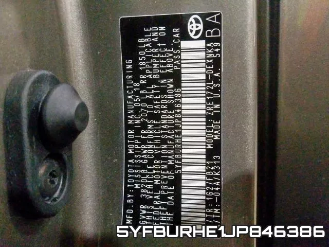 5YFBURHE1JP846386 фото 2