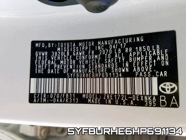 5YFBURHE6HP691134 фото 2