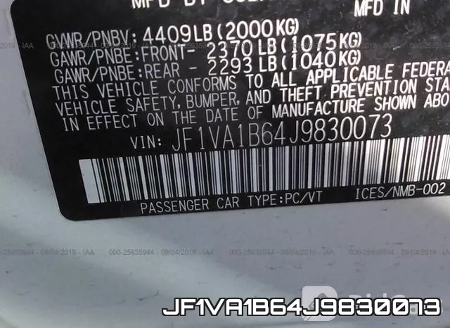 JF1VA1B64J9830073 фото 10
