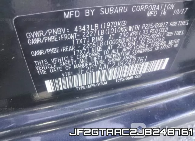 JF2GTAAC2J8248761 фото 10
