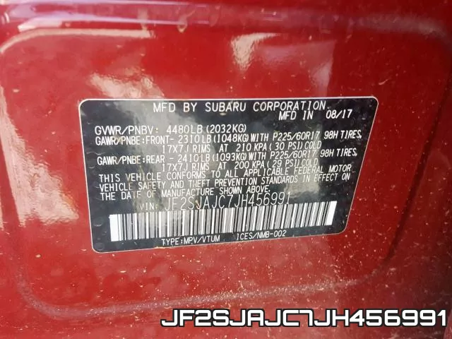JF2SJAJC7JH456991 фото 2