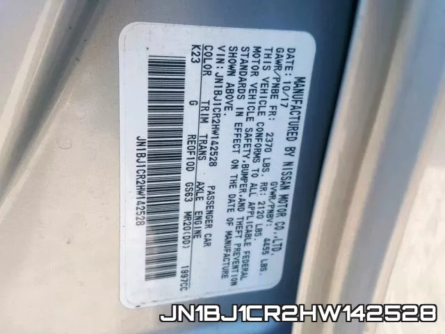 JN1BJ1CR2HW142528 фото 2