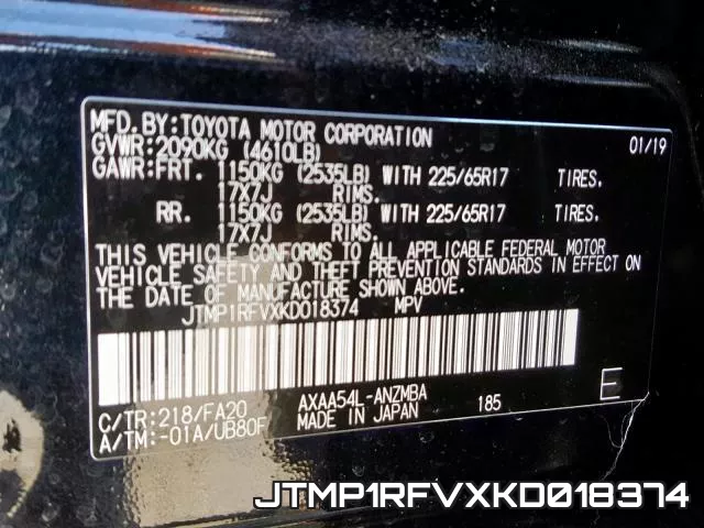 JTMP1RFVXKD018374 фото 2