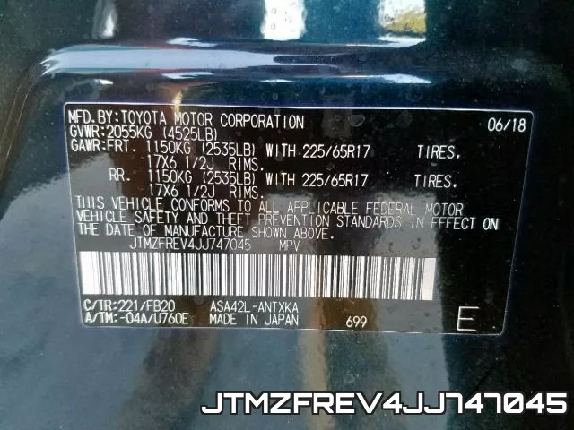 JTMZFREV4JJ747045 фото 2
