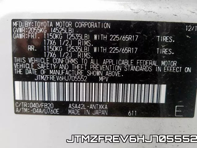 JTMZFREV6HJ705552 фото 2