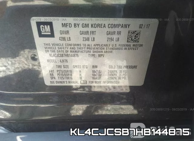KL4CJCSB7HB144875 фото 10