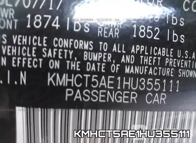 KMHCT5AE1HU355111 фото 10
