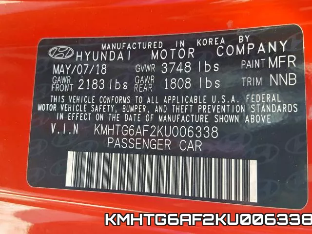 KMHTG6AF2KU006338 фото 2