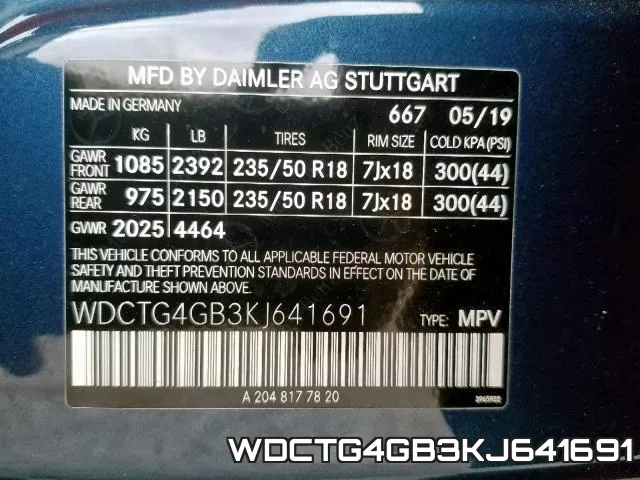 WDCTG4GB3KJ641691 фото 2
