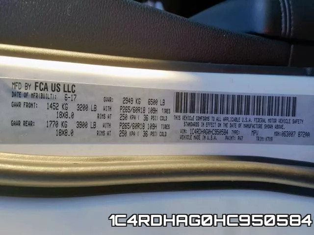 1C4RDHAG0HC950584 фото 2