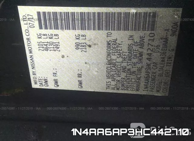 1N4AA6AP3HC442710 фото 10