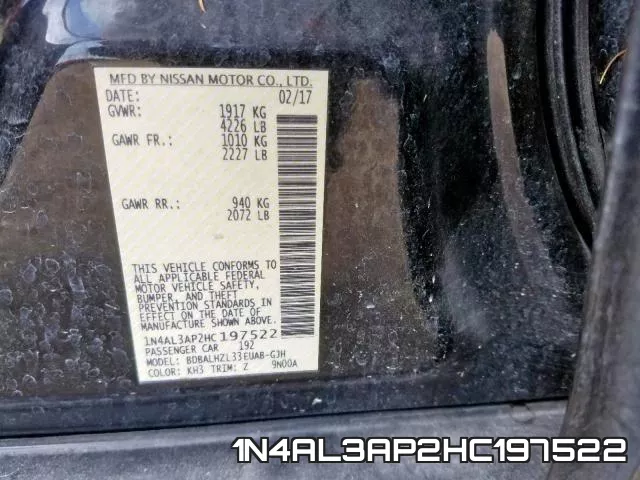 1N4AL3AP2HC197522 фото 2