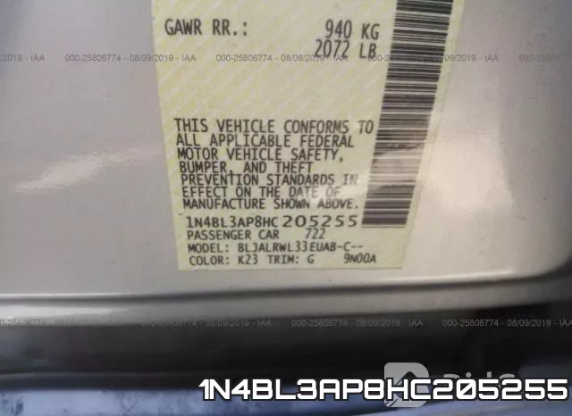 1N4BL3AP8HC205255 фото 9