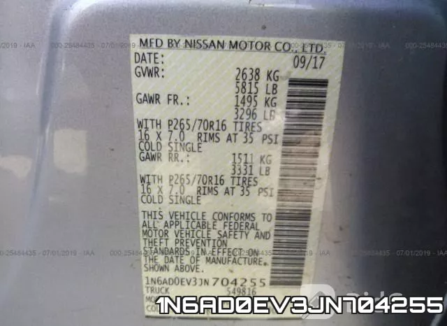 1N6AD0EV3JN704255 фото 10