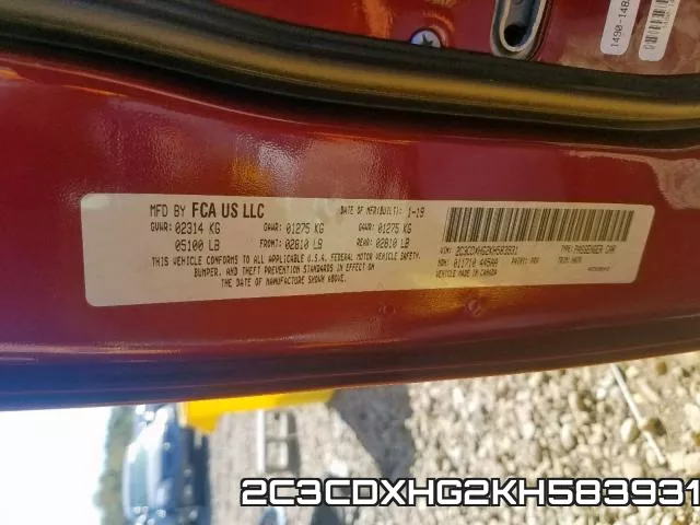 2C3CDXHG2KH583931 фото 2