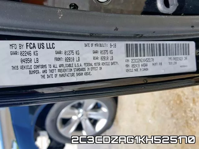 2C3CDZAG1KH525170 фото 2