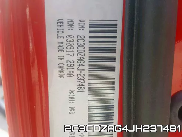 2C3CDZAG4JH237481 фото 2