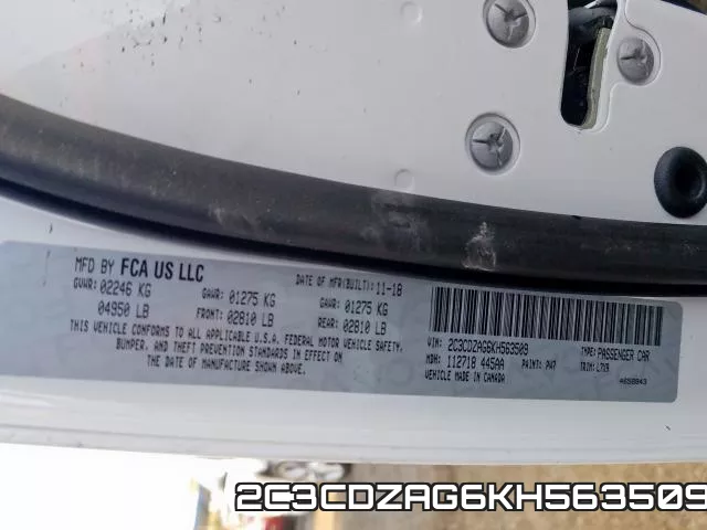 2C3CDZAG6KH563509 фото 2