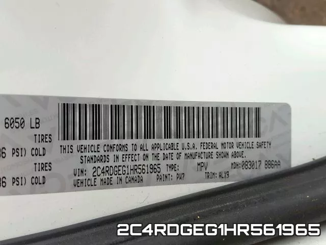 2C4RDGEG1HR561965 фото 2