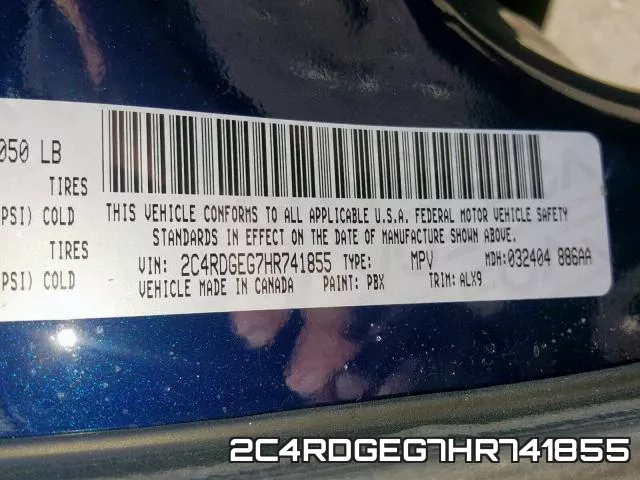 2C4RDGEG7HR741855 фото 2