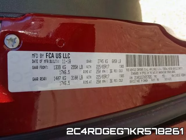 2C4RDGEG7KR578261 фото 2
