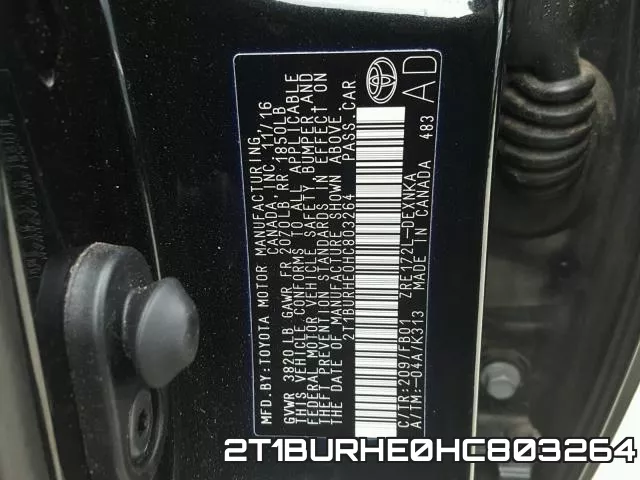 2T1BURHE0HC803264 фото 2