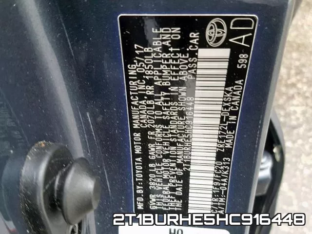 2T1BURHE5HC916448 фото 2