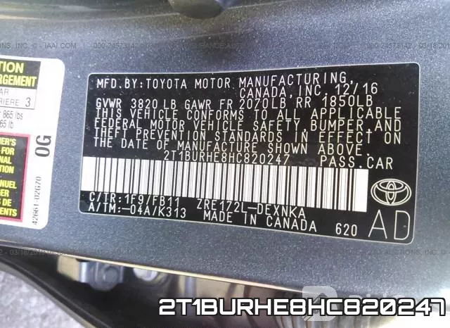 2T1BURHE8HC820247 фото 10