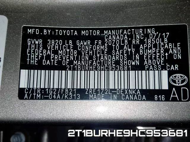 2T1BURHE9HC953681 фото 2