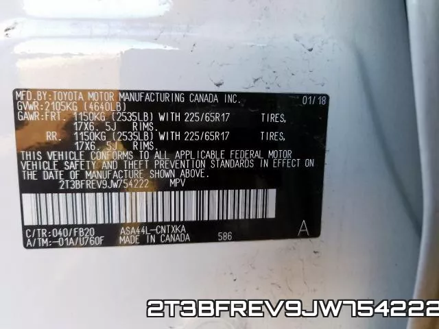 2T3BFREV9JW754222 фото 2