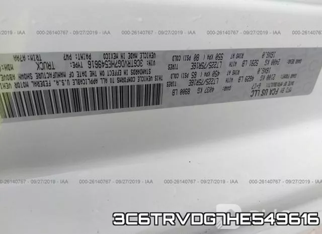 3C6TRVDG7HE549616 фото 10