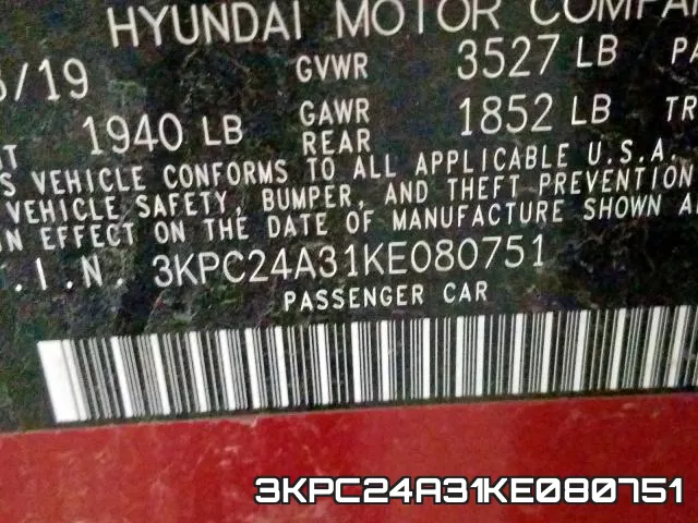 3KPC24A31KE080751 фото 2