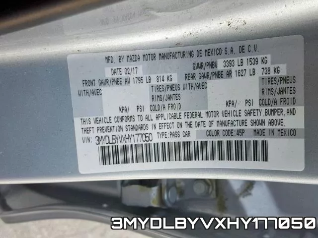 3MYDLBYVXHY177050 фото 2