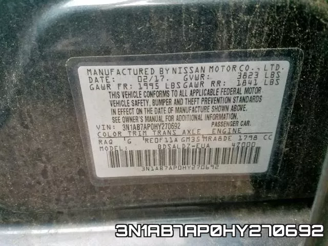 3N1AB7AP0HY270692 фото 2