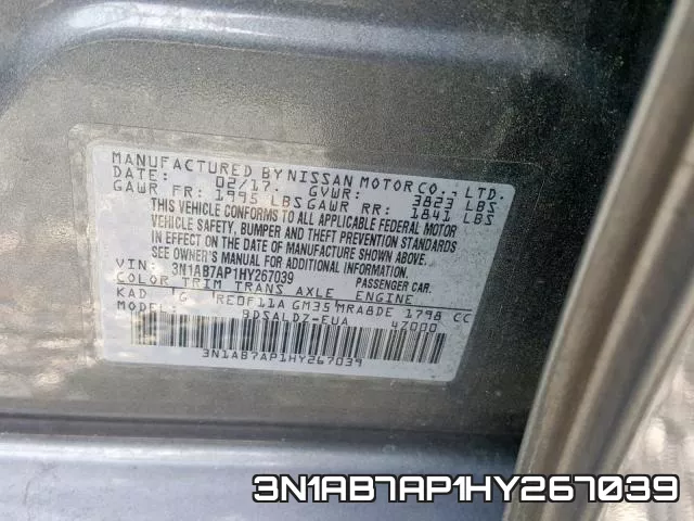 3N1AB7AP1HY267039 фото 2
