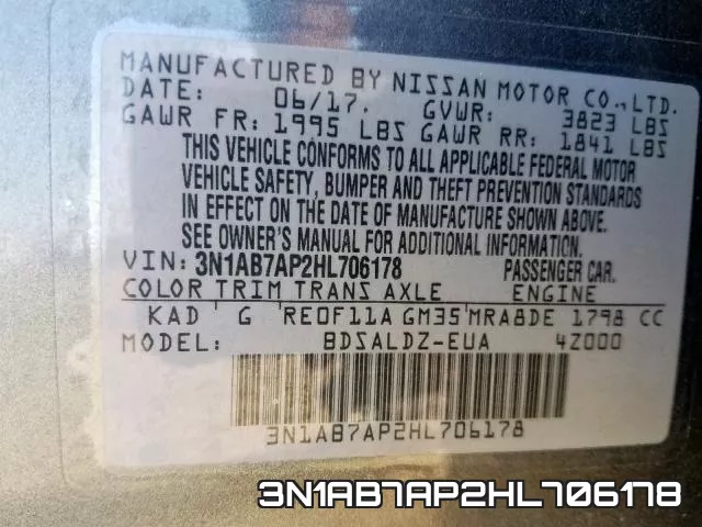 3N1AB7AP2HL706178 фото 2