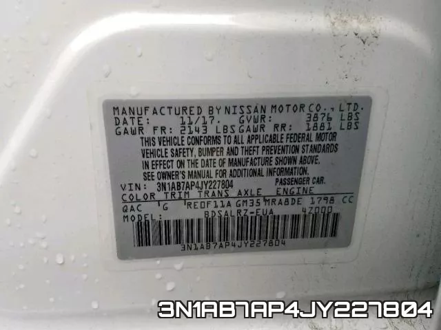 3N1AB7AP4JY227804 фото 2