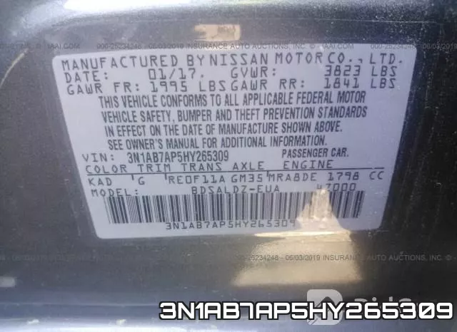 3N1AB7AP5HY265309 фото 10