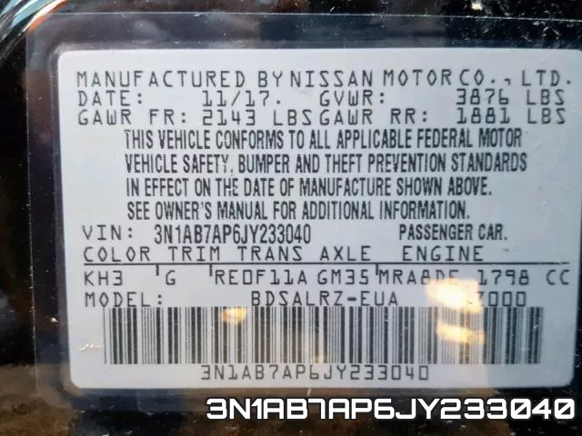 3N1AB7AP6JY233040 фото 2
