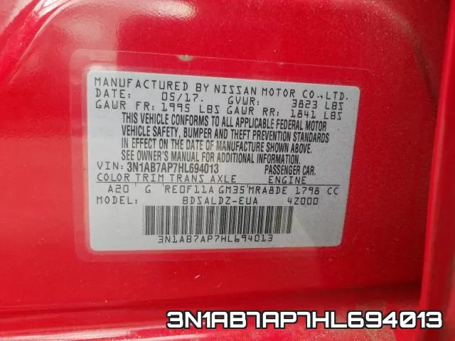 3N1AB7AP7HL694013 фото 2