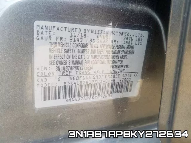 3N1AB7AP8KY272634 фото 2