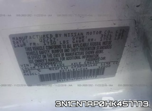 3N1CN7AP0HK457773 фото 10