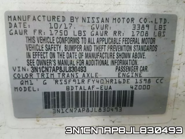 3N1CN7AP8JL830493 фото 2