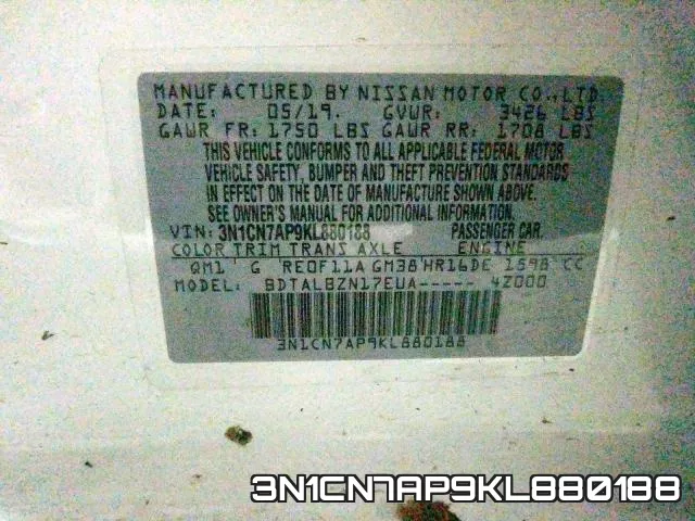 3N1CN7AP9KL880188 фото 2