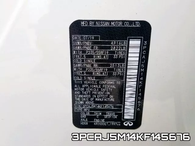3PCAJ5M14KF145676 фото 2