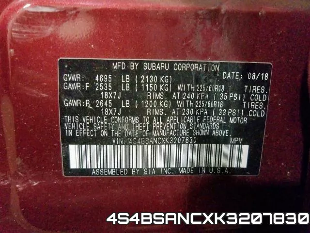4S4BSANCXK3207830 фото 2