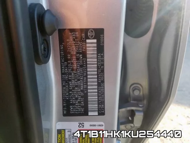 4T1B11HK1KU254440 фото 2