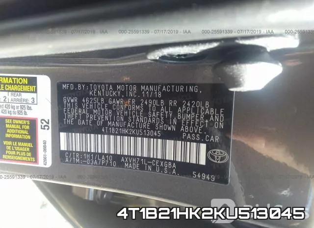 4T1B21HK2KU513045 фото 10