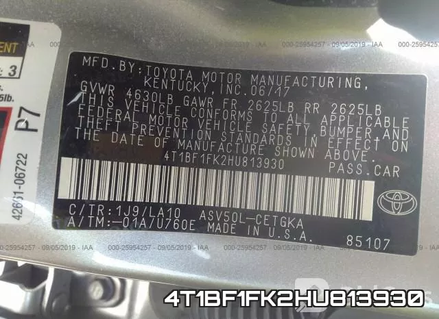 4T1BF1FK2HU813930 фото 10